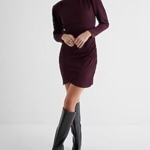 NWT Elegant Burgundy Long Sleeve Dress